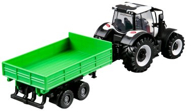 BBurago Valtra N174 с прицепом 18-31676, металл, пластик, белый