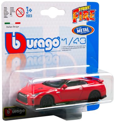 BBurago Nissan GT-R '17 18-30001/18-30135, металл, красный купить,0
