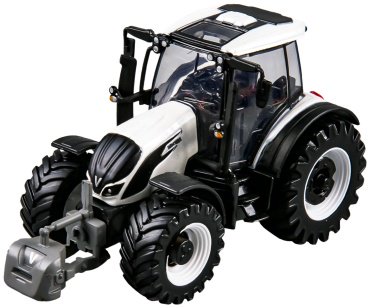 BBurago Valtra N174 с прицепом 18-31676, металл, пластик, белый