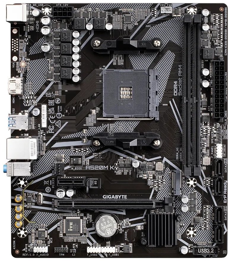 Материнская плата GIGABYTE A520M K купить,NaN