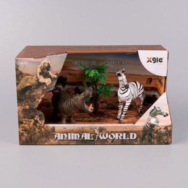Xing Lian Animal World Бегемот и зебра