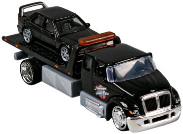 Автотранспортер Maisto Elite Transport - Int. DuraStar Flatbed/Mercedes-Benz 190E '90 15055/7, металл, черный