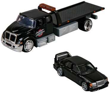 Автотранспортер Maisto Elite Transport - Int. DuraStar Flatbed/Mercedes-Benz 190E '90 15055/7, металл, черный