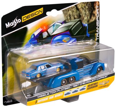 Maisto Elite Transport - Missile Tow Flatbed/Chevrolet Caprice '87 15055/13, металл, пластик, синий купить,NaN