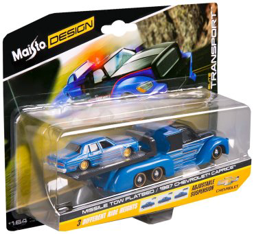 Maisto Elite Transport - Missile Tow Flatbed/Chevrolet Caprice '87 15055/13, металл, пластик, синий купить,NaN