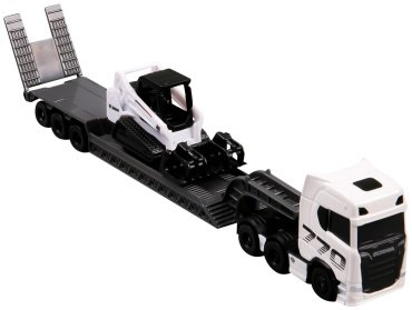 Автотранспортер Maisto Scania 770S with Bobcat Compact Track Loader 11681/5, металл, пластик, белый