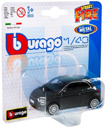 BBurago Fiat 500e '21 18-30001/18-30456, металл, пластик, серый купить,NaN
