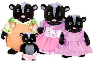 Фигурка Battat Lil Woodzeez Семья Скунсов 9 см 4 шт