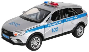 Полицейская машина Технопарк LADA Vesta SW Cross Полиция VESTASWCR-124SLPOL-GY, металл, серый купить,NaN