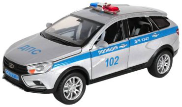 Полицейская машина Технопарк LADA Vesta SW Cross Полиция VESTASWCR-124SLPOL-GY, металл, серый купить,NaN