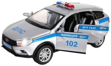 Полицейская машина Технопарк LADA Vesta SW Cross Полиция VESTASWCR-124SLPOL-GY, металл, серый купить,NaN
