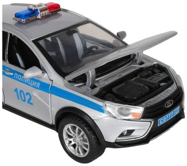Полицейская машина Технопарк LADA Vesta SW Cross Полиция VESTASWCR-124SLPOL-GY, металл, серый купить,NaN