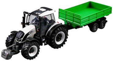 BBurago Valtra N174 с 3мя прицепами 18-31704, металл, пластик, белый купить,NaN