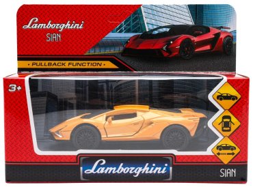 Легковая Технопарк Lamborghini Sian 379079, пластик, металл, оранжевый