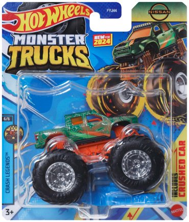 Внедорожник Hot Wheels Nissan 2024 FYJ44/HTM35, пластик, металл, зеленый купить,NaN