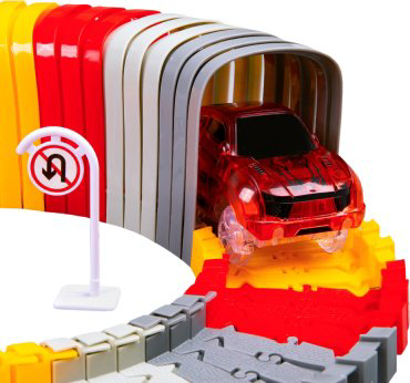 Детские треки и авторалли Action Track Сборный трек 96 деталей (с тоннелями) CF1955, пластик, мультиколор купить,NaN