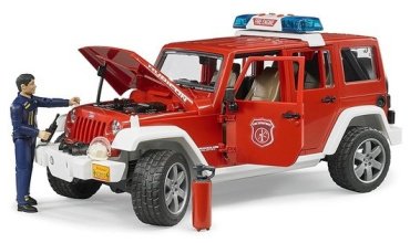 Bruder Jeep Wrangler Unlimited Rubicon Пожарная 02-528, пластик, красный