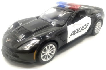 Ideal Chevrolet Corvette Grand Sport Police car 006101P, металл, черный