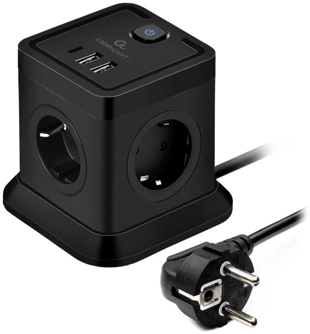Сетевой фильтр Cablexpert TWR-4-CU2-B-2, 2 м купить,13788