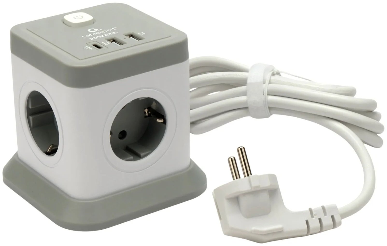 Сетевой фильтр Cablexpert TWR-4-CU2-W-2, 1.5 м купить,NaN