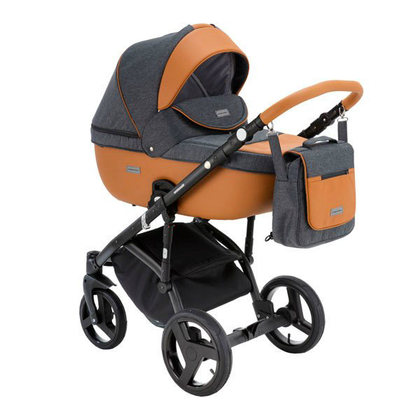 Коляска Adamex Massimo v11 3в1 серо-коричневая купить,NaN
