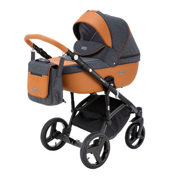 Коляска Adamex Massimo v11 3в1 серо-коричневая купить,NaN