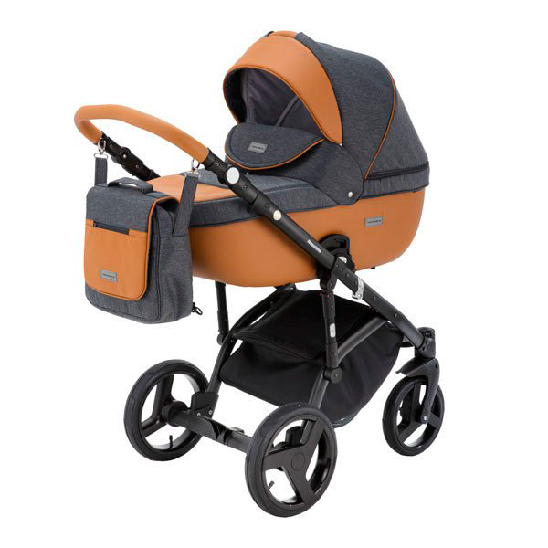 Коляска Adamex Massimo v11 3в1 серо-коричневая купить,NaN