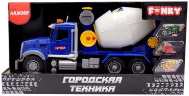 Спецтехника Funky Toys "ГОРОДСКАЯ ТЕХНИКА" ФРИКЦИОННАЯ МАШИНА-БЕТОНОСМЕСИТЕЛЬ FT0454661, пластик, синий купить,0