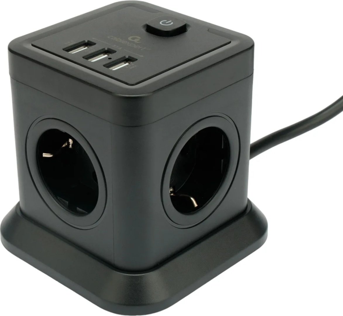 Сетевой фильтр Cablexpert TWR-4-U3-B-3, 3 м купить,NaN