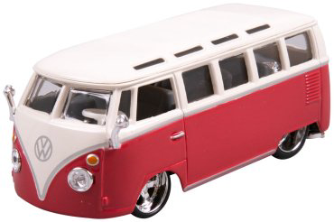 BBurago Volkswagen Van Samba 18-43048, пластик, металл, белый, красный