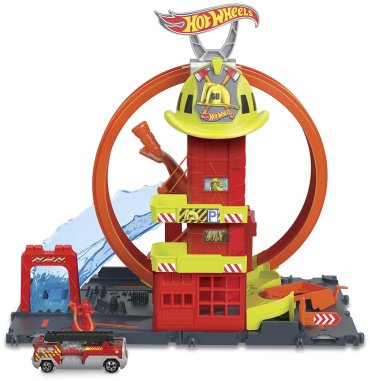 Hot Wheels Пожарная супер-станция HKX410, пластик, мультиколор