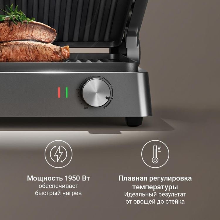 Гриль REDMOND SteakMaster GM308 серебристый купить,NaN