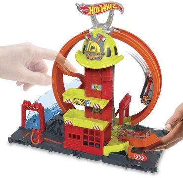 Hot Wheels Пожарная супер-станция HKX410, пластик, мультиколор