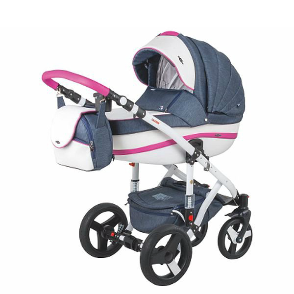 Коляска Adamex 3в1 Vicco R8 бело-синяя купить,NaN