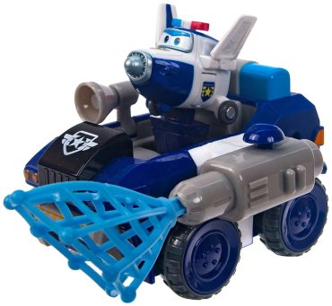 Трансформер Super Wings Полицейская машина Пола с фигуркой, высота 5 см