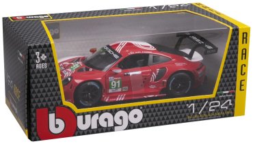 BBurago Porsche 911 RSR LM 2020 18-28016, металл, пластик, белый