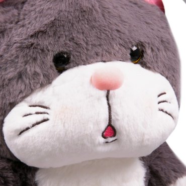 Мягкая игрушка BULU-XIONG Котик, высота 35 см, серый