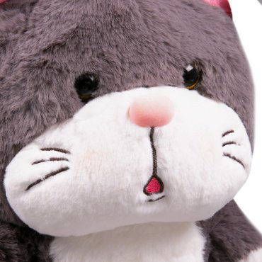 Мягкая игрушка BULU-XIONG Котик, высота 35 см, серый купить,NaN