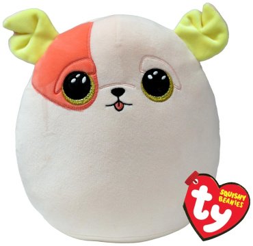 Мягкая игрушка TY мопсик-сквиш "Хьюи", высота 25 см, белый купить,NaN