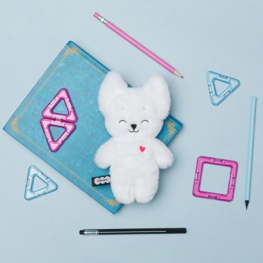 Мягкая игрушка Мякиши Песец Дин, высота 19 см, мультиколор купить,0