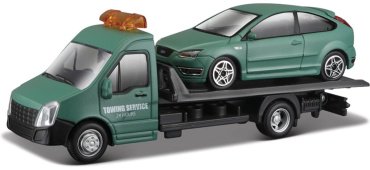 BBurago 1:43 Car Hauler + Ford Focus ST 18-31404