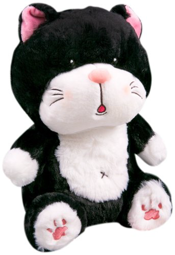 Мягкая игрушка BULU-XIONG Котик, высота 35 см, черный купить,NaN