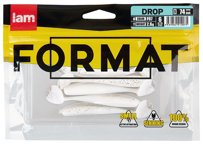 Мягкая приманка IAM Силиконовая приманка FORMAT DROP 74mm (6шт.) цвет F07 6 шт 74 мм купить,1500