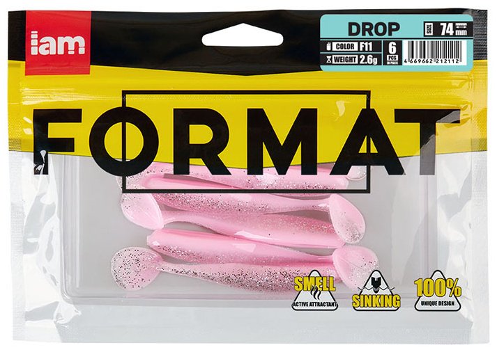 Мягкая приманка IAM Силиконовая приманка FORMAT DROP 74mm (6шт.) цвет F11 6 шт 74 мм купить,1500