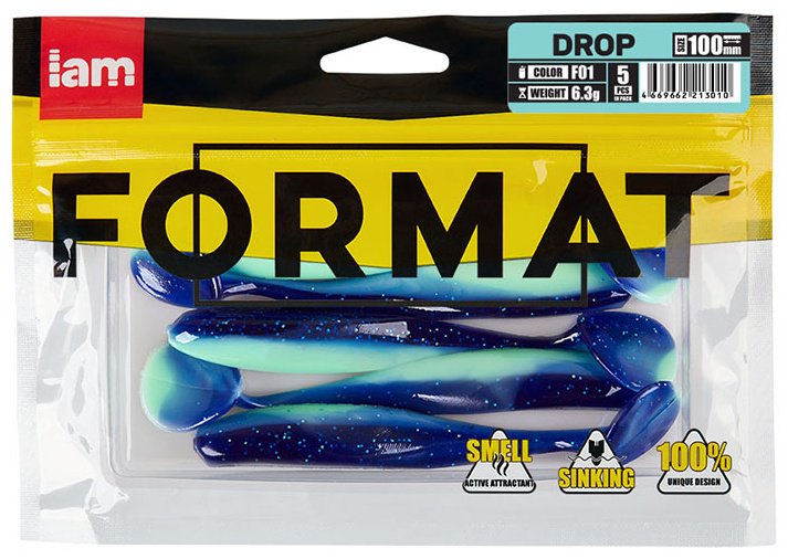 Мягкая приманка IAM Силиконовая приманка FORMAT DROP 100mm (5шт.) цвет F01 5 шт 100 мм купить,1770