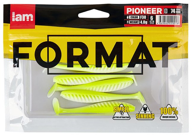 Мягкая приманка IAM Силиконовая приманка FORMAT PIONEER 74mm (6шт.) цвет F30 6 шт 74 мм купить,1500
