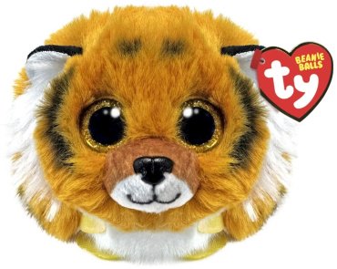Мягкая игрушка TY тигр-шарик, высота 10 см, мультиколор