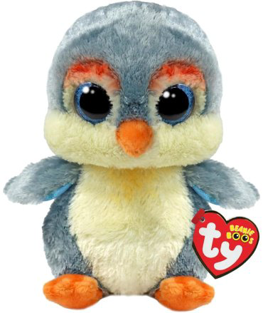 Мягкая игрушка TY Пингвин, высота 15 см, серый