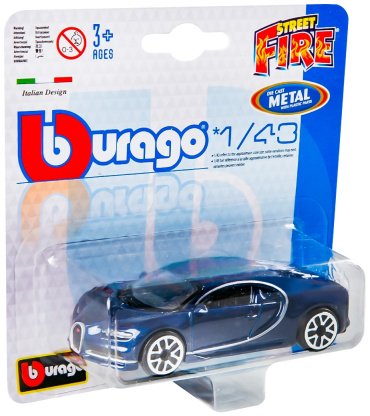 BBurago Bugatti Chiron 18-30001/18-30348, металл, пластик, синий