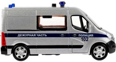 Технопарк Renault Master полиция 14 см серебристый